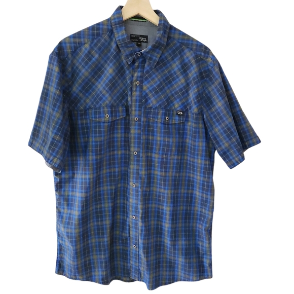 CHLOROPHYLLE Plaid Outdoor Shirt Short Sleeve Button-Up xl - Picture 1 of 12